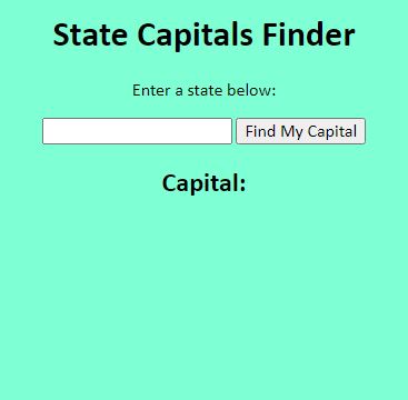 a snapshot of the State Capitals website